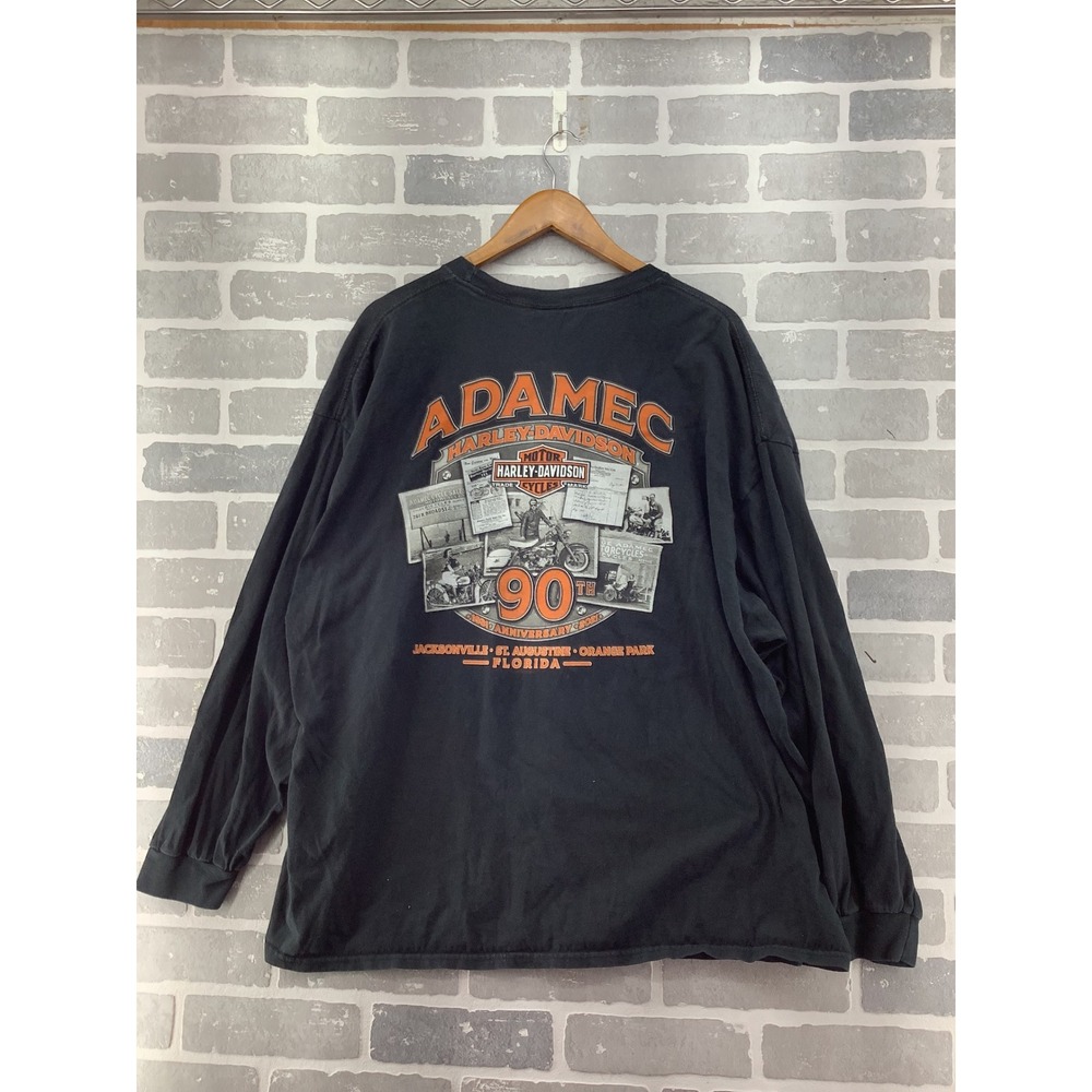 Harley-Davidson Adamec 90th Anniversary Long Sleeve Shirt Mens 3XL Black Florida
